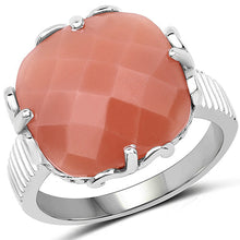 Load image into Gallery viewer, 12.75 Carat Genuine Peach Moonstone .925 Sterling Silver Ring