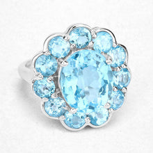 Load image into Gallery viewer, 8.77 Carat Genuine Swiss Blue Topaz .925 Sterling Silver Ring