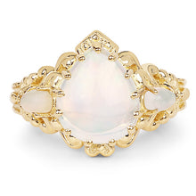 Load image into Gallery viewer, 14K Yellow Gold Plated 3.26 Carat Genuine Ethiopian Opal .925 Sterling Silver Ring