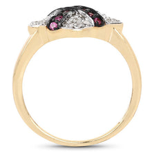 Load image into Gallery viewer, 14K Yellow Gold Plated 0.57 Carat Genuine Ruby and White Cubic Zirconia .925 Sterling Silver Ring