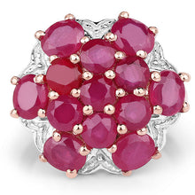 Load image into Gallery viewer, 14K Rose Gold Plated 4.52 Carat Genuine Glass Filled Ruby .925 Sterling Silver Ring