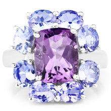 Load image into Gallery viewer, 5.24 Carat Genuine Amethyst & Tanzanite .925 Sterling Silver Ring