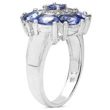 Load image into Gallery viewer, 2.58 Carat Genuine Tanzanite & White Topaz .925 Sterling Silver Ring