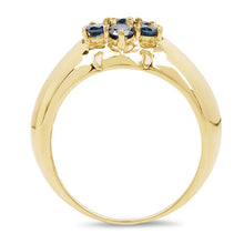 Load image into Gallery viewer, 14K Yellow Gold Plated 0.98 Carat Genuine Blue Diamond .925 Sterling Silver Ring