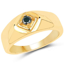 Load image into Gallery viewer, 0.12 Carat Genuine Blue Diamond .925 Sterling Silver Ring