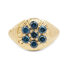 Load image into Gallery viewer, 14K Yellow Gold Plated 1.40 Carat Genuine Blue Diamond .925 Sterling Silver Ring