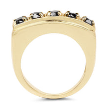 Load image into Gallery viewer, 14K Yellow Gold Plated 1.25 Carat Genuine Black Diamond .925 Sterling Silver Ring