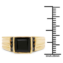 Load image into Gallery viewer, 2.16 Carat Genuine Black Onyx and Black Diamond .925 Sterling Silver Ring