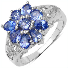 Load image into Gallery viewer, 1.65 Carat Genuine Tanzanite .925 Sterling Silver Ring