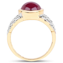 Load image into Gallery viewer, 5.11 Carat Glass Filled Ruby and White Topaz .925 Sterling Silver Ring