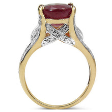 Load image into Gallery viewer, 14K Yellow Gold Plated 4.00 Carat Genuine Ruby .925 Sterling Silver Ring