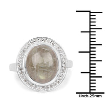 Load image into Gallery viewer, 5.43 Carat Genuine Labradorite and White Topaz .925 Sterling Silver Ring