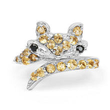 Load image into Gallery viewer, 1.00 Carat Genuine Citrine & Black Spinel .925 Sterling Silver Ring