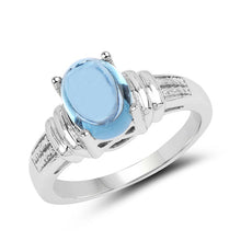 Load image into Gallery viewer, 2.10 Carat Genuine Swiss Blue Topaz .925 Sterling Silver Ring