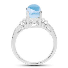 Load image into Gallery viewer, 2.10 Carat Genuine Swiss Blue Topaz .925 Sterling Silver Ring