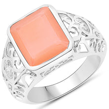 Load image into Gallery viewer, 5.75 Carat Genuine Peach Moonstone .925 Sterling Silver Ring