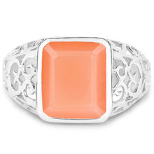 Load image into Gallery viewer, 5.75 Carat Genuine Peach Moonstone .925 Sterling Silver Ring