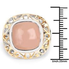 Load image into Gallery viewer, Two Tone Plated 12.80 Carat Genuine Moonstone .925 Sterling Silver Ring