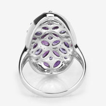 Load image into Gallery viewer, 3.13 Carat Genuine Amethyst, Tanzanite and White Topaz .925 Sterling Silver Ring
