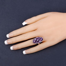 Load image into Gallery viewer, 3.13 Carat Genuine Amethyst, Tanzanite and White Topaz .925 Sterling Silver Ring