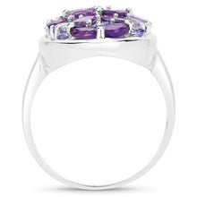 Load image into Gallery viewer, 3.13 Carat Genuine Amethyst, Tanzanite and White Topaz .925 Sterling Silver Ring