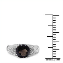 Load image into Gallery viewer, 2.59 Carat Genuine Smoky Quartz & White Topaz .925 Sterling Silver Ring