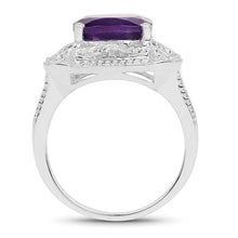 Load image into Gallery viewer, 4.35 Carat Genuine Amethyst .925 Sterling Silver Ring