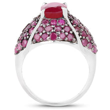Load image into Gallery viewer, 5.15 Carat Genuine Glass Filled Ruby & Ruby .925 Sterling Silver Ring