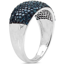 Load image into Gallery viewer, 0.99 Carat Genuine Blue Diamond Sterling Silver Ring