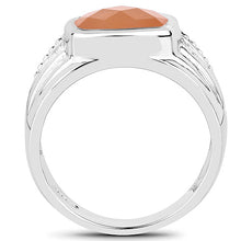 Load image into Gallery viewer, 2.60 Carat Genuine Peach Moonstone .925 Sterling Silver Ring
