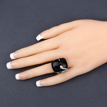 Load image into Gallery viewer, 21.04 Carat Genuine Black Onyx and White Topaz .925 Sterling Silver Ring