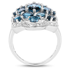 Load image into Gallery viewer, 3.72 Carat Genuine London Blue Topaz .925 Sterling Silver Ring