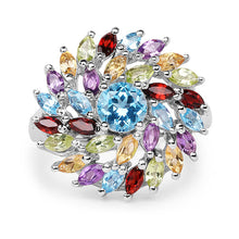 Load image into Gallery viewer, 3.70 Carat Genuine Multi Stone .925 Sterling Silver Ring