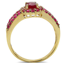 Load image into Gallery viewer, 2.89 Carat Glass Filled Ruby, Created Ruby and White Topaz .925 Sterling Silver Ring