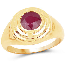Load image into Gallery viewer, 14K Yellow Gold Plated 1.65 Carat Genuine Glass Filled Ruby .925 Sterling Silver Ring