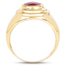 Load image into Gallery viewer, 14K Yellow Gold Plated 1.65 Carat Genuine Glass Filled Ruby .925 Sterling Silver Ring