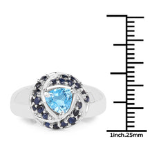 Load image into Gallery viewer, 1.61 Carat Genuine Swiss Blue Topaz & Blue Sapphire .925 Sterling Silver Ring