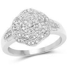 Load image into Gallery viewer, 14K Yellow Gold Plated 0.29 Carat Genuine White Diamond .925 Sterling Silver Ring