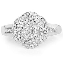 Load image into Gallery viewer, 14K Yellow Gold Plated 0.29 Carat Genuine White Diamond .925 Sterling Silver Ring