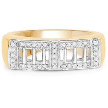 Load image into Gallery viewer, 14K Yellow Gold Plated 0.19 Carat Genuine White Diamond .925 Sterling Silver Ring