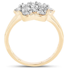 Load image into Gallery viewer, 14K Yellow Gold Plated 0.07 Carat Genuine White Diamond .925 Sterling Silver Ring
