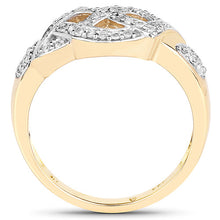 Load image into Gallery viewer, 14K Yellow Gold Plated 0.21 Carat Genuine White Diamond .925 Sterling Silver Ring