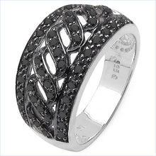 Load image into Gallery viewer, 0.54 Carat Genuine Black Diamond .925 Sterling Silver Ring