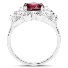 Load image into Gallery viewer, 3.16 Carat Genuine Rhodolite and White Zircon .925 Sterling Silver Ring