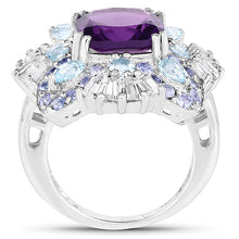 Load image into Gallery viewer, 8.38 Carat Genuine Multi Stones .925 Sterling Silver Ring