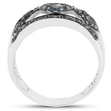 Load image into Gallery viewer, 0.32 Carat Genuine Blue Diamond .925 Sterling Silver Ring