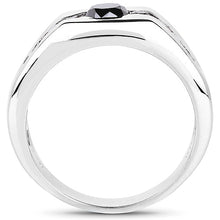 Load image into Gallery viewer, 0.74 Carat Genuine Black Diamond .925 Sterling Silver Ring