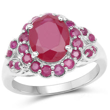 Load image into Gallery viewer, 4.43 Carat Glass Filled Ruby and Ruby .925 Sterling Silver Ring