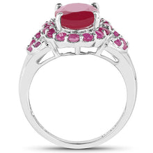 Load image into Gallery viewer, 4.43 Carat Glass Filled Ruby and Ruby .925 Sterling Silver Ring