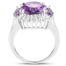 Load image into Gallery viewer, 5.20 Carat Genuine Amethyst and White Topaz .925 Sterling Silver Ring